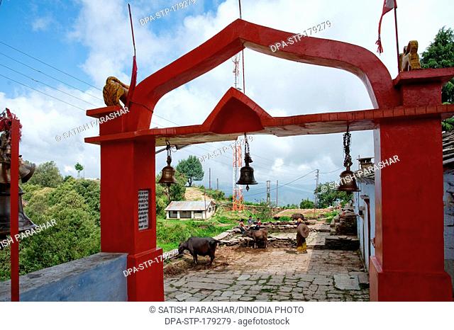 Gate of shyahi devi temple near sitlakhet in uttarakhand India Asia