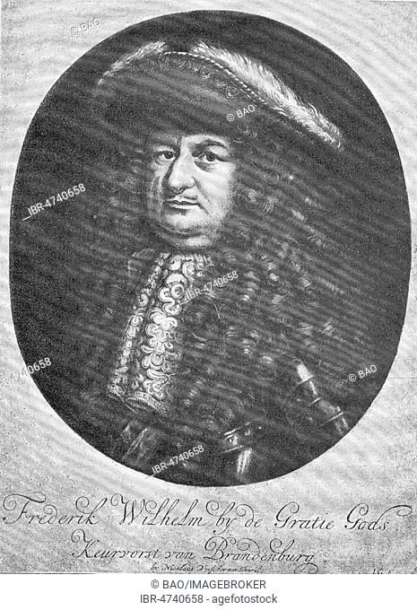 Frederick William, 16 February 1620, 29 April 1688, Elector of Brandenburg and Duke of Prussia, woodcut, Germany
