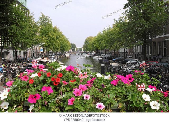Herengracht Canal view from Utrechtsestraat Amsterdam