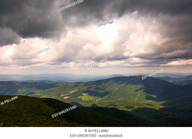 gorgeous cloudy sky over the mountains. beautiful landscape in summer time