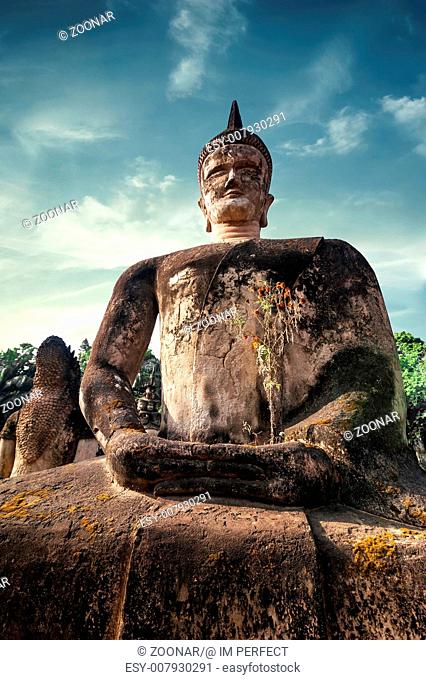 Mythology and religious statues Buddha park. Laos