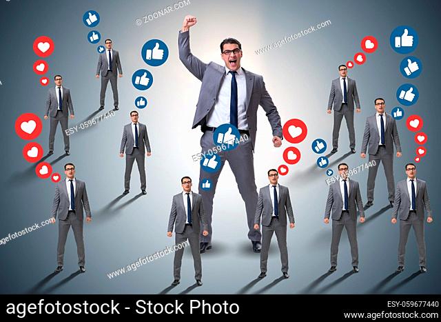 Concept of social networks with businessmen