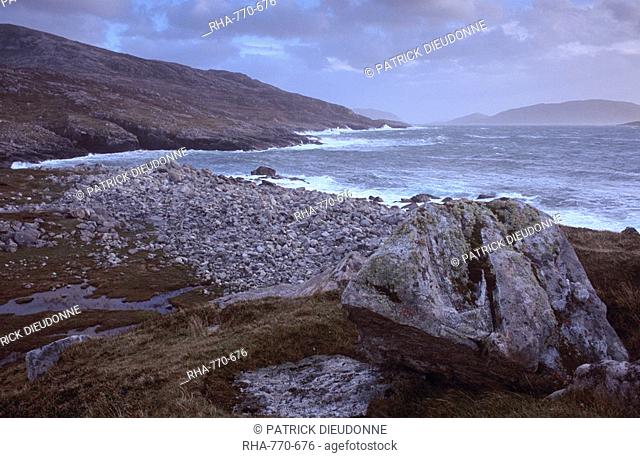 Gale near Mealista, west coast of Lewis, extremely exposed, Lewis, Outer Hebrides, Scotland, United Kingdom, Europe