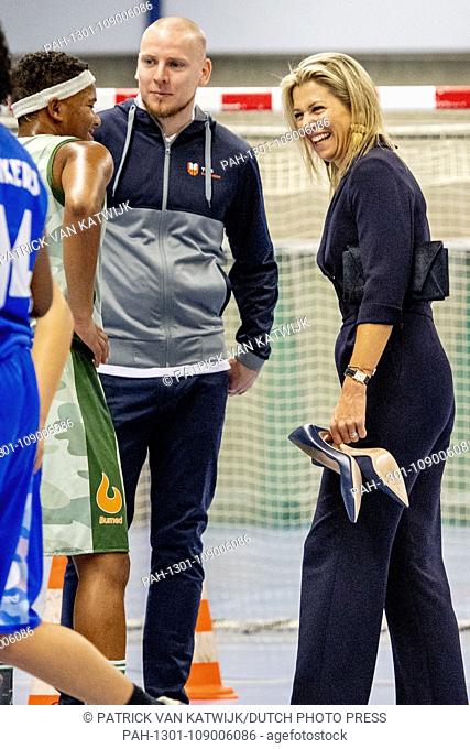 Queen Maxima of The Netherlands visits Lets Youth Empowerment Through Sports foundation in Schiedam, The Netherlands, 13 September 2018