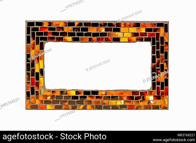 Glass mosaic frame isolated included clipping path