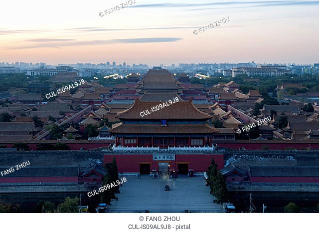 High angle view of Forbidden City, Beijing, China