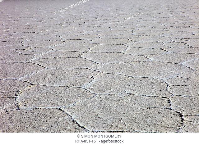 Details of the salt deposits in the Salar de Uyuni salt flat, southwestern Bolivia, Bolivia, South America