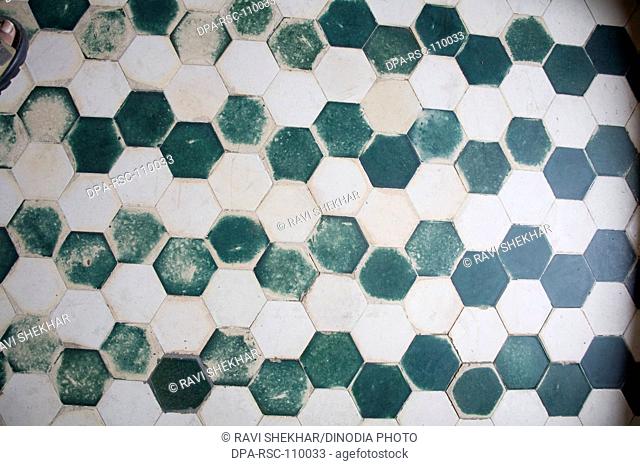 Green white tiles in Hamam royal bath in  Lalbagh Fort Bangla-Muslim style of Architecture ; Dhaka ; Bangladesh