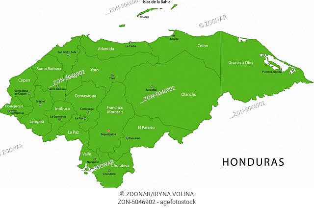 Green Honduras map