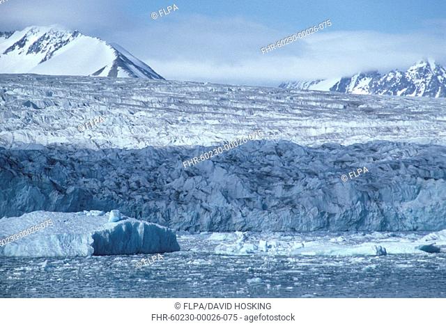 Massive tidewater glacier, at head of Lilliehook Fjord, Spitsbergen, Svalbard