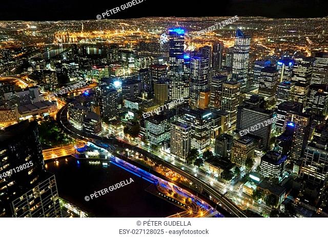 Melbourne, Australia from bird's eye view