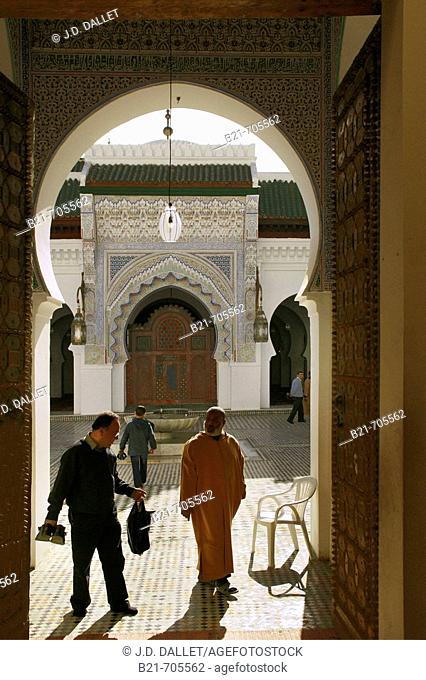 Medina (old part) of Fes, entrance to the Karaouyine mosque. Morocco