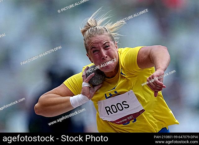 01 August 2021, Japan, Tokio: Athletics: Olympics, shot put, women, final at the Olympic Stadium. Fanny Roos from Sweden in action