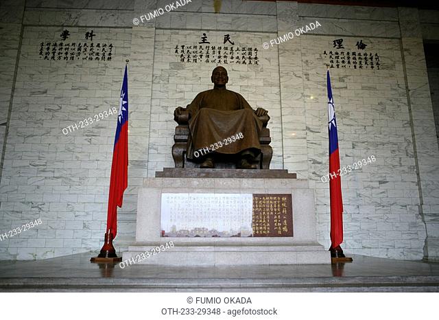 The statue of Chiang Kai-shek at the Memorial Hall, Taipei, Taiwan