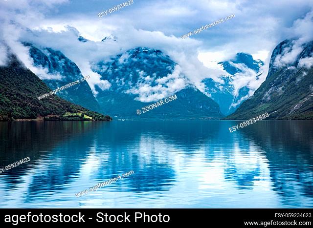 Beautiful Nature Norway natural landscape. lovatnet lake
