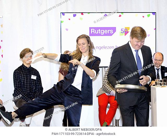 King Willem-Alexander of The Netherlands at the Nicolaikerk in Utrecht, on November 2, 2017, to attend the 50th anniversary of Rutgers