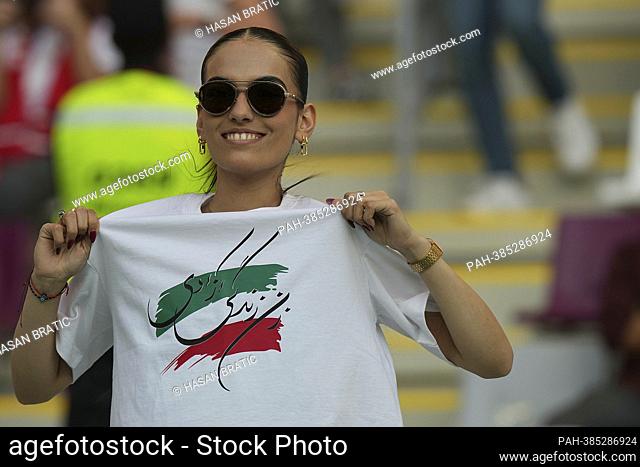 November 21, 2022, Stade Bollaert-Delelis, Lens Agglo, QAT, World Cup FIFA 2022, Group B, England (GBR) vs Iran (IRN), in the picture Iranian fans in the stands...