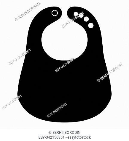 Personalized bib icon black color vector illustration flat style simple image