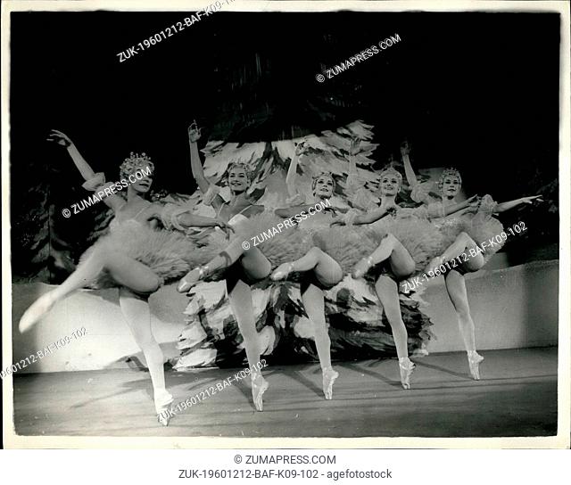 Dec. 12, 1960 - Rehearsing 'The Nutcracker' at Festival hall. The five 'Sugar Plum Fairies': Rehearsals for the Tchaikovsky ballet 'The Nutcracker' were held...