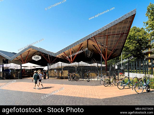 Estonia, Tallinn, market hall at the train station