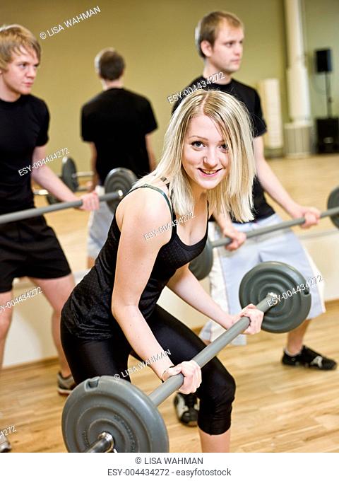 Girl lifting weights