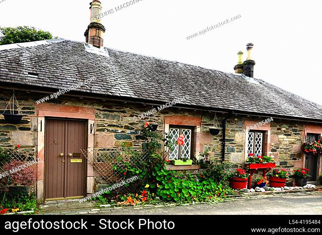 Home; cottage; Village; Luss; Loch; Lomond; Lake; Scotland; United; Kingdom; UK; U. K. ; British; Isles; town; idyllic; destination; vacation; visitors;...