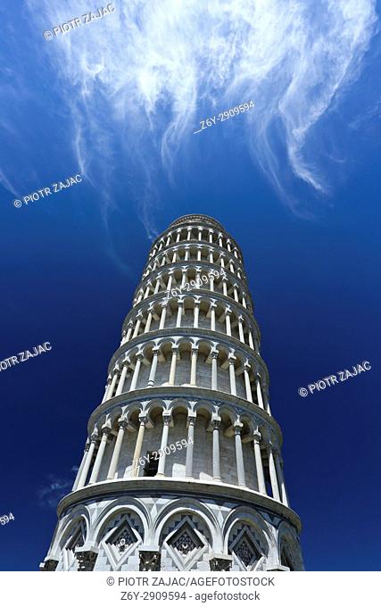 The Leaning Tower of Pisa, Piazza dei Miracoli, Pisa, Tuscany, Italy