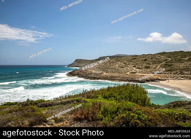 Spain, Balearic Islands, View of Cala Mitjana bay