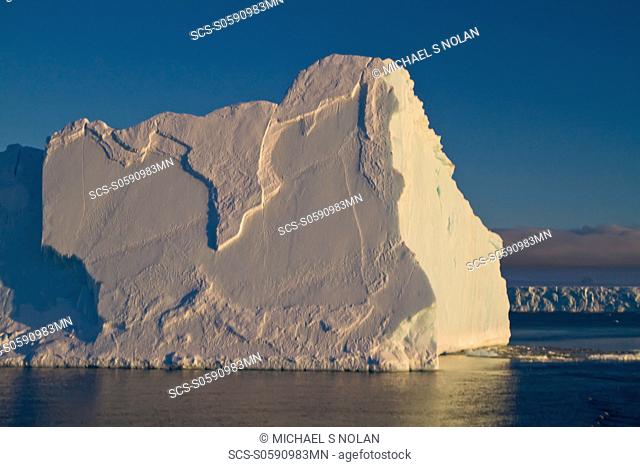 Huge tabular icebergs and smaller ice floes in the Weddell Sea, on the eastern side of the Antarctic Peninsula MORE INFO The Weddell Sea is often blocked to...