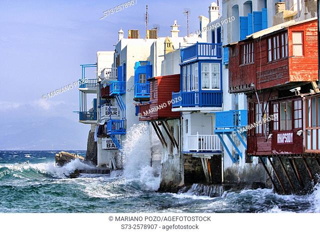 Little Venice, Mykonos Island, Greece, Europe