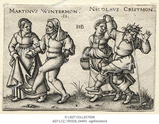 The Village Wedding: Martinus Wintermon / Nicolaus Cristmon, 1546. Hans Sebald Beham (German, 1500-1550). Engraving