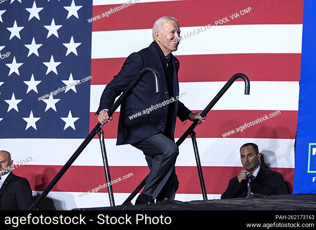 United States President Joe Biden prepares to campaign for Virginia Democratic gubernatorial candidate Terry McAuliffe in Arlington, Virginia, USA