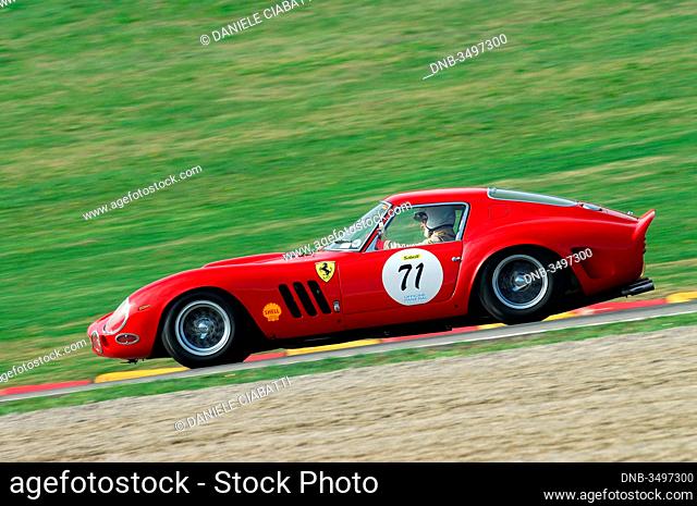 MUGELLO, IT, November, 2007: Unknown run with old 1962 Ferrari 250 GTO at Mugello Circuit in italy during Finali Mondiali Ferrari 2007. Italy