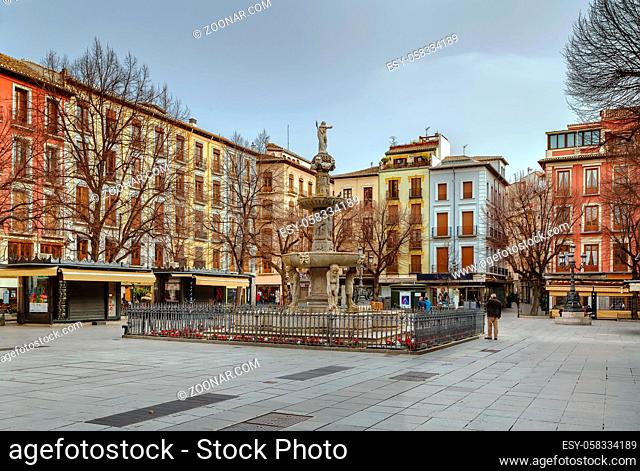 Plaza Bib Rambla with Gigantones Fountain, Granada, Spain