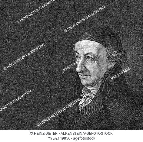 Portrait of Christoph Martin Wieland, 1733 - 1813, a German poet, translator and editor of the Age of Enlightenment