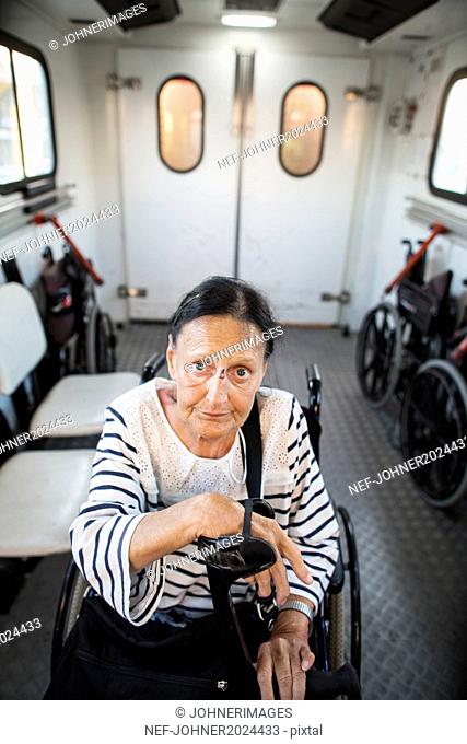 Senior woman on wheelchair