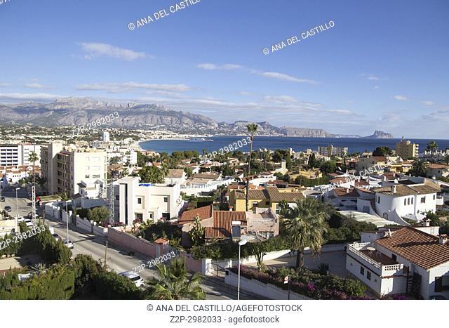 Aerial view of Albir coast in Alfaz del Pi. Alicante province, Valencian Community, Spain