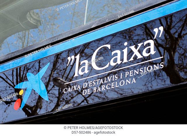 'La Caixa' savings bank sign