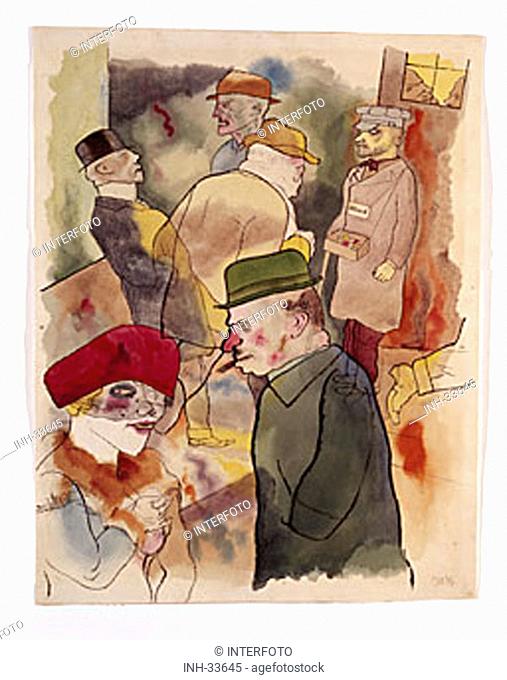 fine arts, Grosz, George, (1893 - 1959), graphic, 'Dämmerung', ('twilight'), folio 16 of 'Ecce Homo' collection, Malik publishing, Berlin, 1922, Europe, Germany