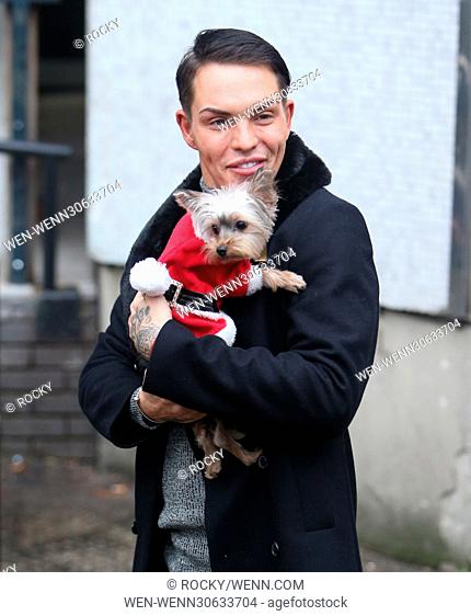 Bobby Norris and his dog outside ITV Studios Featuring: Bobby Norris Where: London, United Kingdom When: 19 Dec 2016 Credit: Rocky/WENN.com