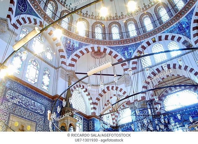 Turkey, Istanbul, interiors of the Rustem Pasa Mosque