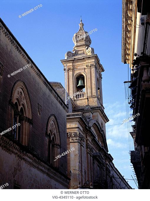 Malta, M-Mdina, Karmeliterkirche, Glockenturm Malta, M-Mdina, Carmelite Church, bell tower, belfry - Mdina, Malta, 01/01/2014