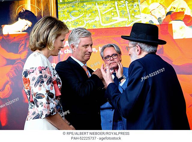 Mathilde HM King Filip and HM Queen Mathilde visit the exhibition Holy Books, Holy Places in the Museum Aan de Stroom (MAS) in Antwerp