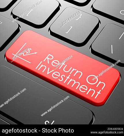 Return on investment keyboard image with hi-res rendered artwork that could be used for any graphic design
