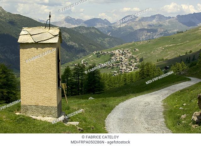 St Veran, the highest village in Europe, 2042 meters - General view from the ancient road of the mine