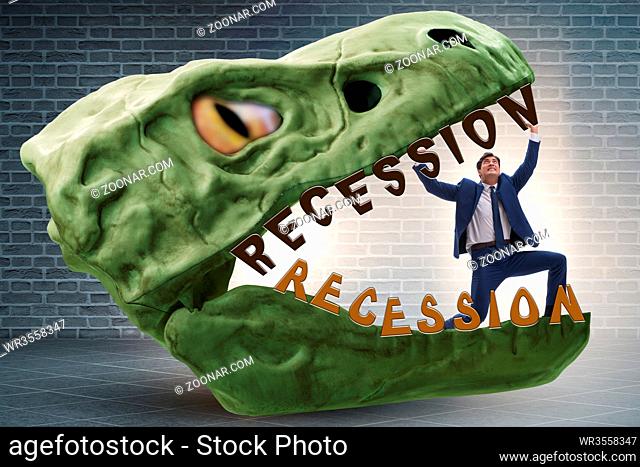 Businessman in crisis and recession concept