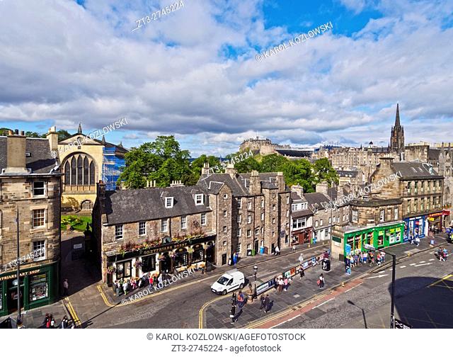 UK, Scotland, Edinburgh, View of the George IV Bridge Street