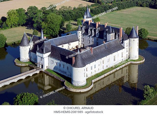 France, Maine et Loire, Ecuille, the castle of Le Plessis Bourre (aerial view)