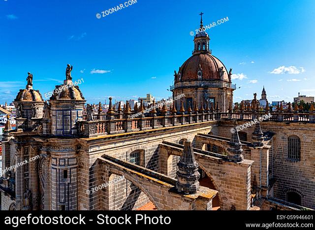 Dome of the Jerez de la Frontera Cathedral, Catedral de San Salvador. Cadiz, Andalusia, Spain