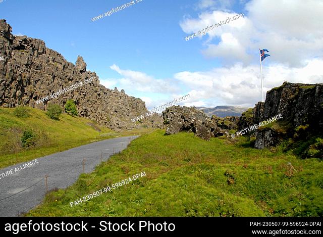 02 August 2022, Iceland, Thingvellir: Thingvellir National Park is in the southwest of Iceland. Here the Eurasian and North American plates meet